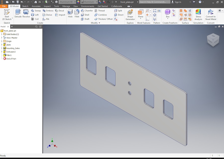 The front plate in inventor