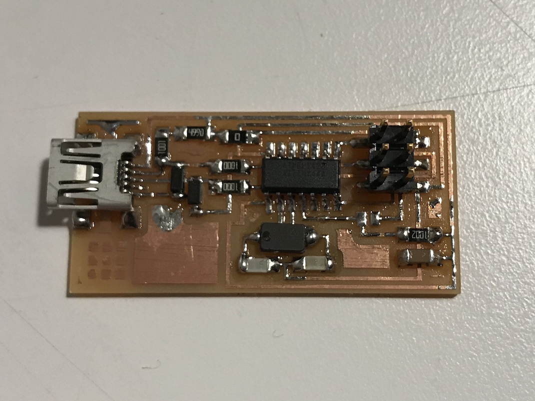 Board after solder cleanup
