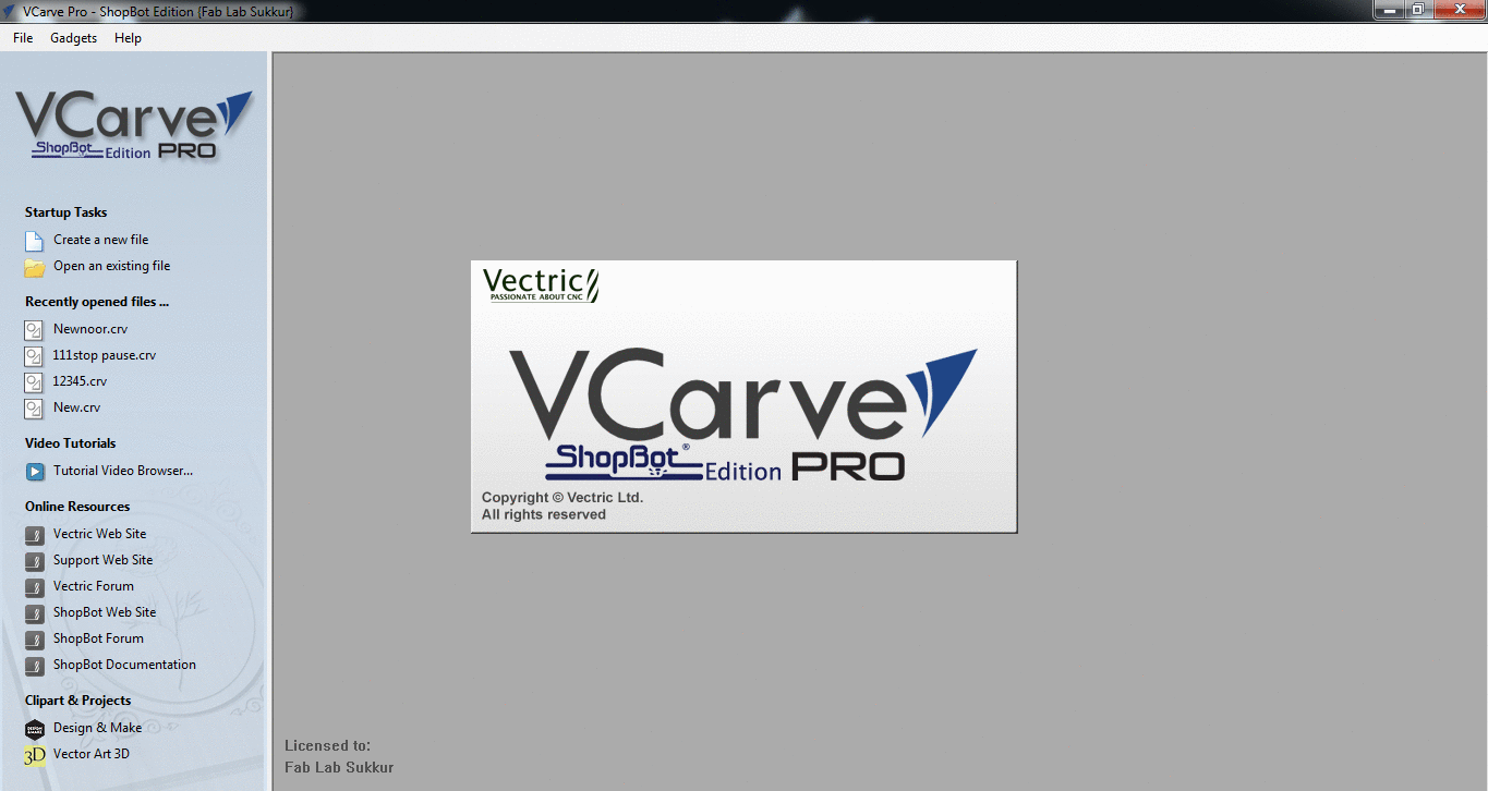 VCarve opening