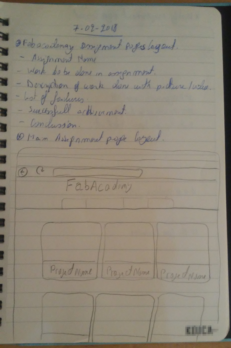 Img: sketching assignment page