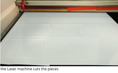 the Laser machine cuts the pieces