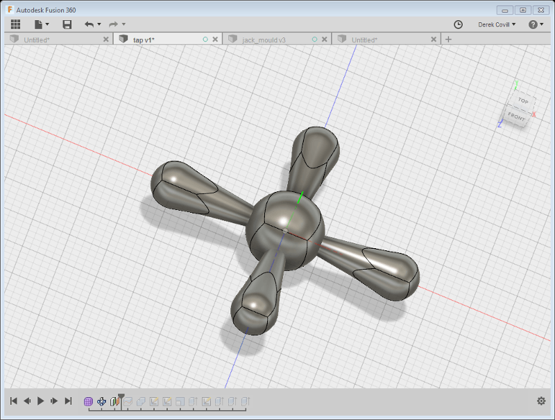 3D model of Victorian style brass tap.