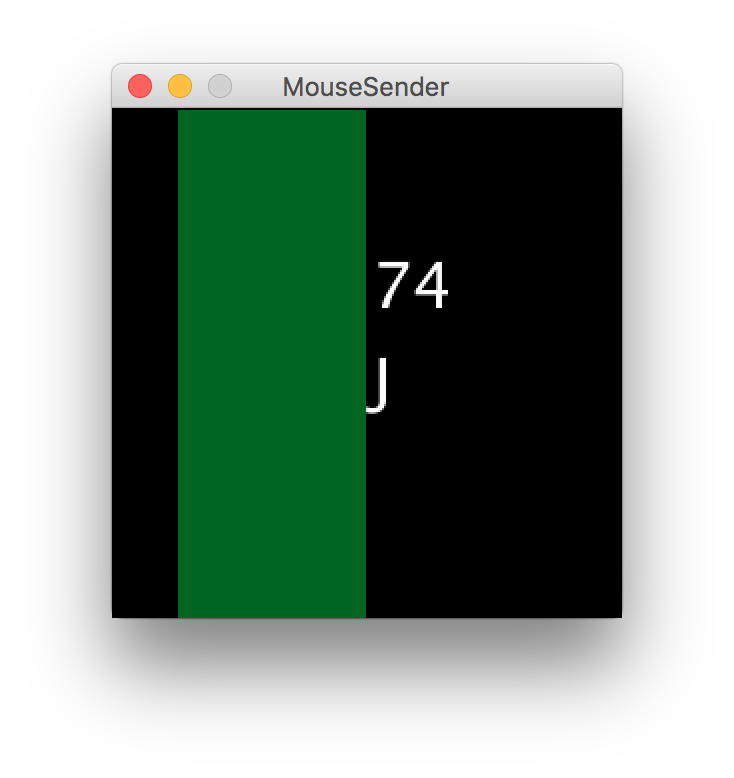 Sending ASCII characters using the mouseX position in Processing