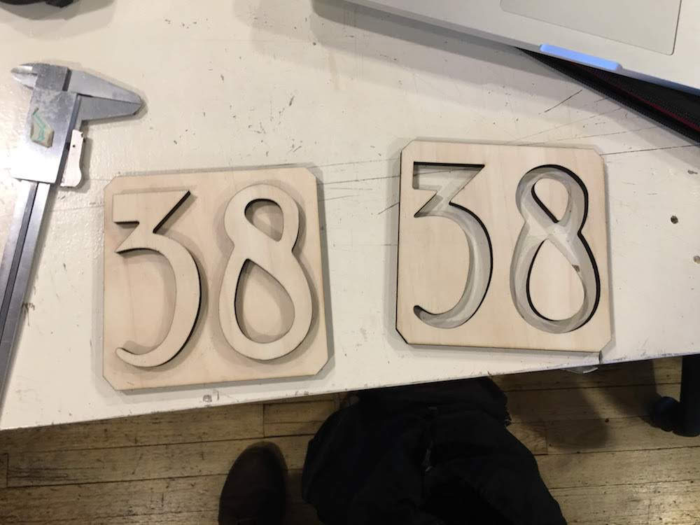 The cutout of the number plate mold for the vacuum former