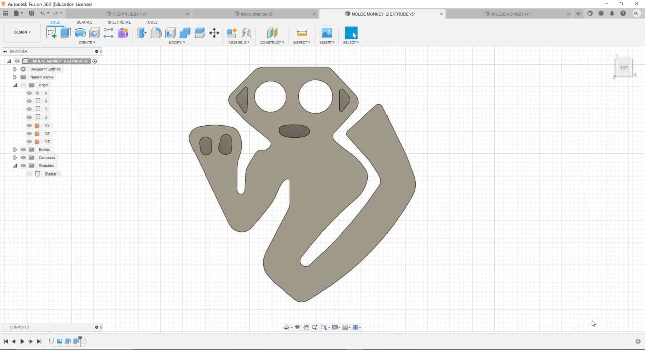 Ghost Monkey Mold in Fusion360_3